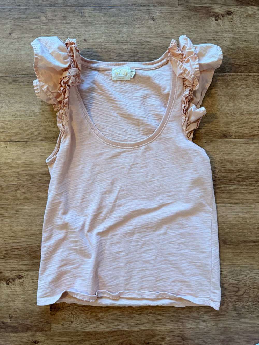 Nation LTD Girls Pale Pink Ruffle Sleeve Tank Top